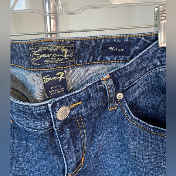 Seven7 Dark Wash Flare Jeans Size 31 - Picture 4 of 4